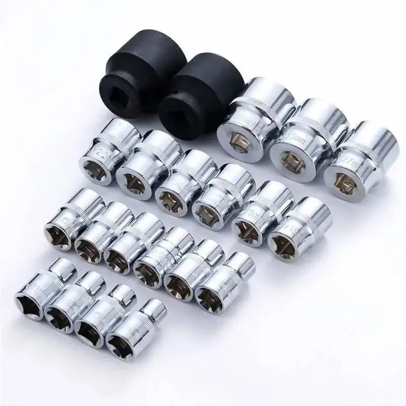 21 Pcs 1/2 Hexagon Torx Sockets Set Ratchet Wrench Tool 8-36mm Specification Socket Head Set Auto Repair Equipment