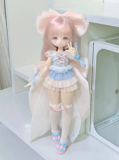 Authentic 1/8 Mjd Momotale Rabbit Tea Party Spring Lily Of The Valley Whispers Series Kawaii Style Diy Mjd Collectible Toys