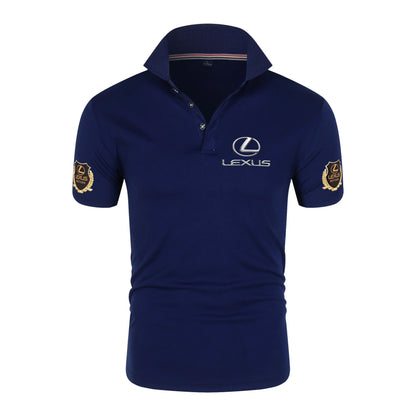 Lexus chiffon fabric lapel polo shirt, F1 racing Toyota team, 4S store fan customization, men's casual T-shirt