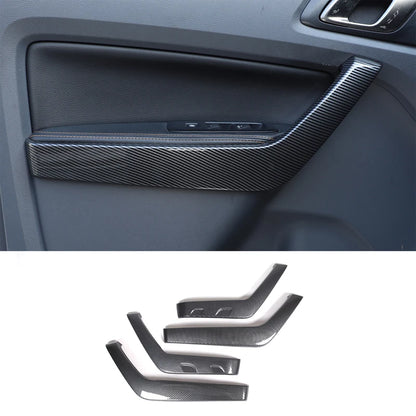 ABS Carbon Fiber For Ford Ranger Wildtrak 2015-2021 Car Center Control Shift Panel Steering Wheel Glass Lift Frame Sticker