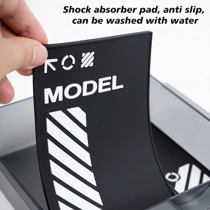 Armrest Organizer Tray Suitable for Tesla Model Y Juniper 2026 Model Y L 6 Seater Translucent ABS Box 2/4/6PCS Silicone Mat Set