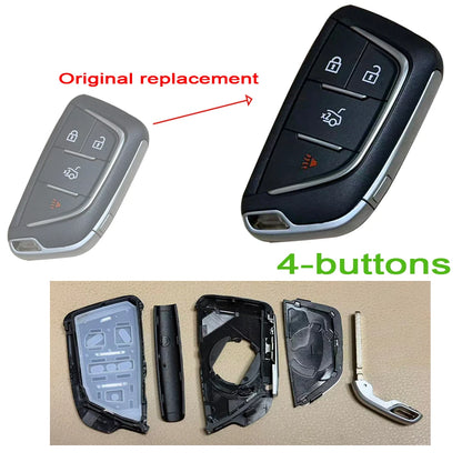 4 5 Buttons Original-Size Car Key Fob Shell Case Housing for Cadillac XT4 CT6 ATS Escalade ESV DTS ELR STS Xt5 XTS CTS SRX ATSL