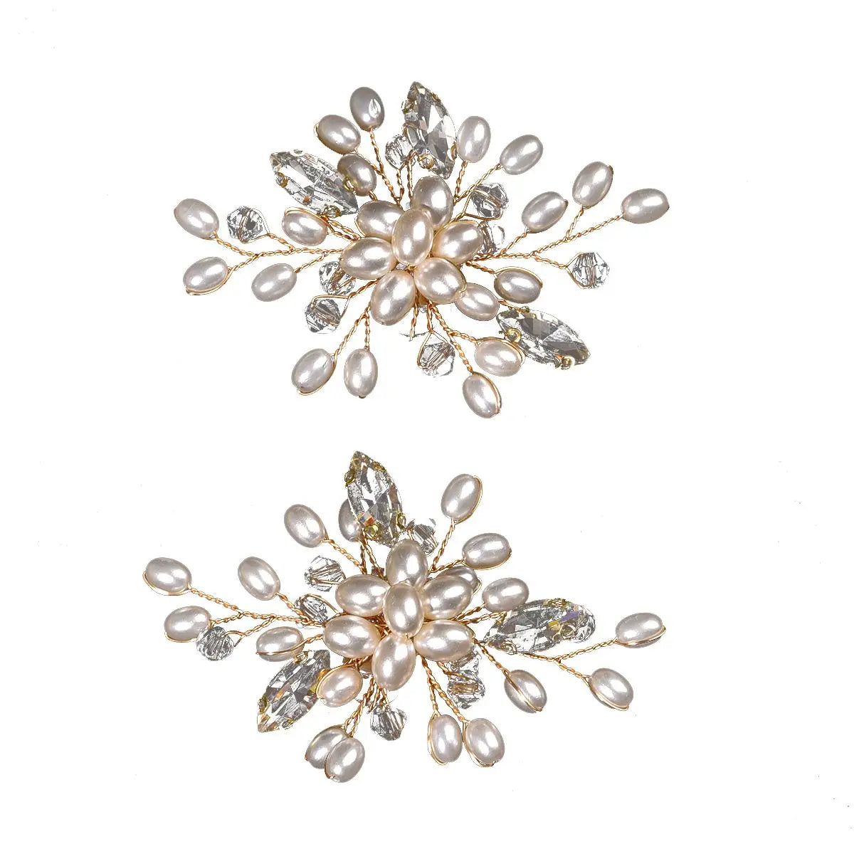 1Pair Wedding Shoes Decorations Pearl Shoes Clip High Heel Shiny Clips Charm Buckle Rhinestone Brooch Bride Pendant Accessories