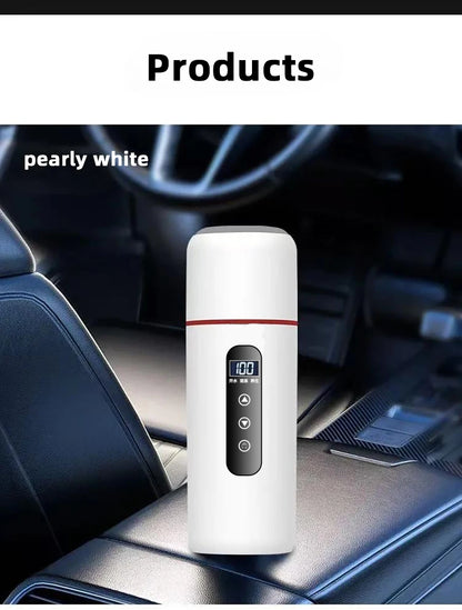 12V/24V Car Heating Cup 500ml Temperature Adjustable Coffee Tea Truck Cup with 304 Stainless Steel Dry Burn Protection & Cup Bag