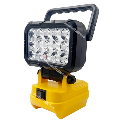 Power Tool Parts for Makita for Milwaukee for Dewalt 18V Lithium Battery LED Work Lights Lamp Hand Lantern Spotlight USB Charger