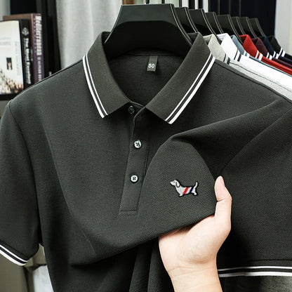 100% Pure Cotton Men's Polo T-Shirt New Style Summer Cozy Skin-Friendly Luxury High-End Commuting Short Sleeve Custom Embroidery