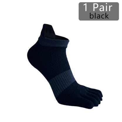1/6 Pairs Man Five Finger Socks Large Plus Size Patchwork Compression Mesh Breathable Fitness Sport Toe Ankle Boat Socks EU43-47