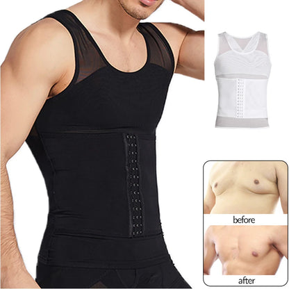 Men's Body Shaper Compression Vest Abdomen Shapewear Tummy Slimming Sheath Gynecomastia Shapers Corset Waist Trainer Fajas Tops