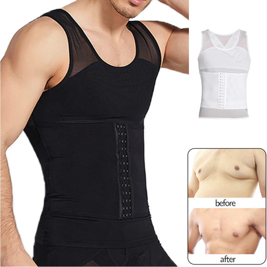 Men's Body Shaper Compression Vest Abdomen Shapewear Tummy Slimming Sheath Gynecomastia Shapers Corset Waist Trainer Fajas Tops