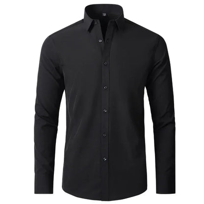 Four sided elastic shirt for men's shirt, multi-color non ironing, wrinkle resistant, simple business dress, casual shirt