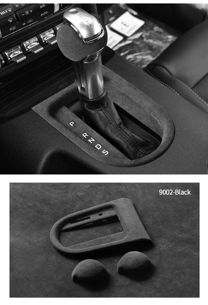 Made of Alcantara For Mustang Car Center Console Gear Shift Panel Trim Sticker and Gear Shift Boot Cover Interior Accessories