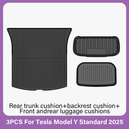 TPE Car Floor Mats for New Tesla Model Y Standard 2025+ Waterproof Cargo Liner Non-Slip Trunk Mats Foot Pads Luggage Mat ModelY