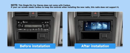 1DIN 6.86inch Universal MP5 Car Radio Support Wireless Carplay Android AUTO AUX USB BT Touch Screen Multimedia Video Player