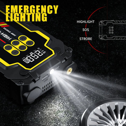 CEYYOR Car Jump Starter With Built-in Air Compressor,Portable 12V 4000A Booster Starting Device With LED Lights & Pressure Gauge