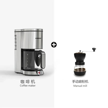 220V HOMEZEST German Coffee Maker Automatic Drip Coffee Machine Mini American Brewer for Home Tea WAQ