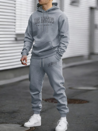 Usa California City Print Pullovers Men Fleece All-Match Sport Suits Autumn Warm Vintage Pants Unisex Loose Soft Hoodies