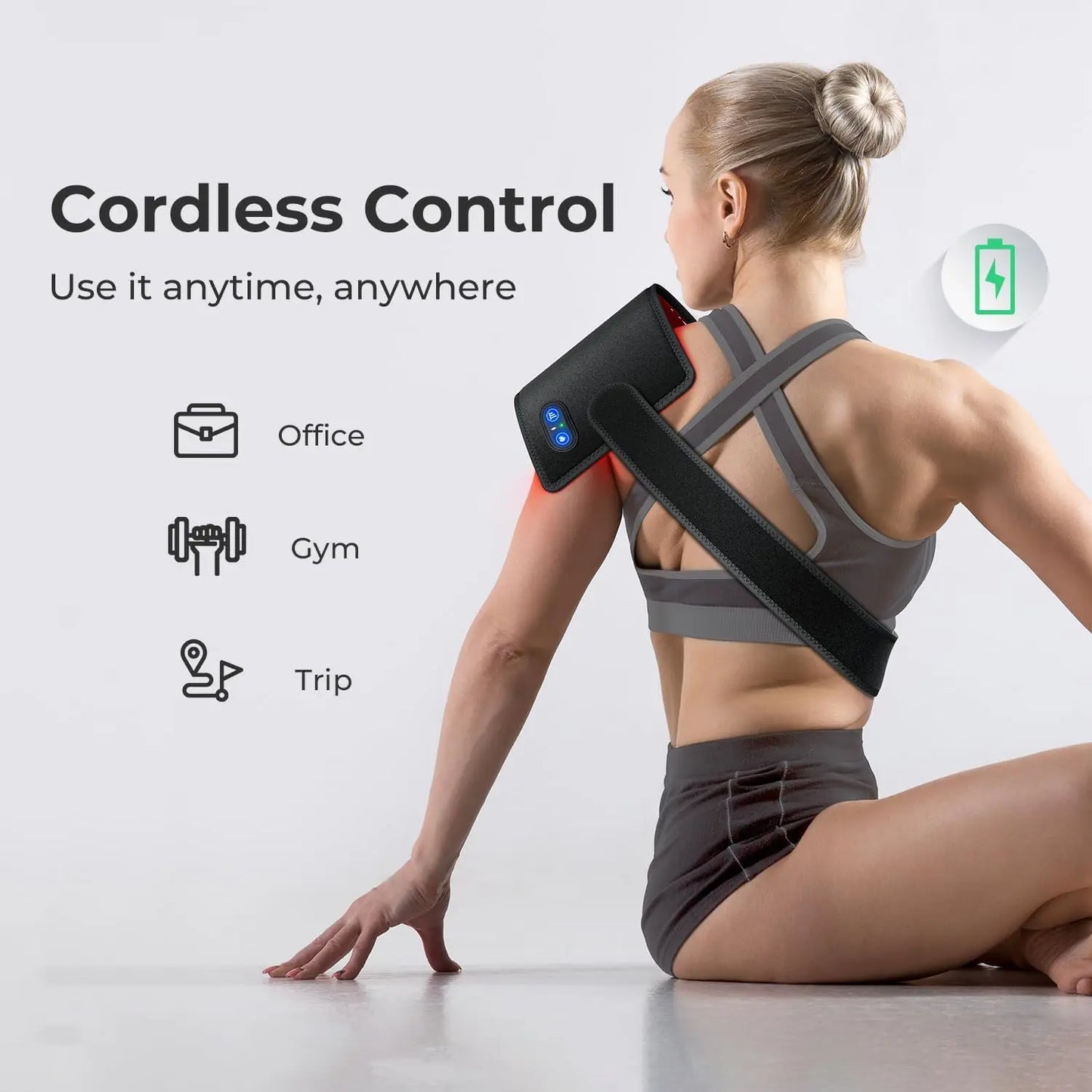 Red Light Therapy for Body,Wireless 3 in 1 LED Bead 660nm & 850nm Infrared Red Light Therapy Belt with Pulse for Back Waist Body