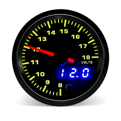 2" 52mm 7 Color LED Dual Display Gauge Boost PSI Boost BAR Water / Oil Temp Oil Pressure Voltmeter Air Fuel Ratio EGT Tachometer