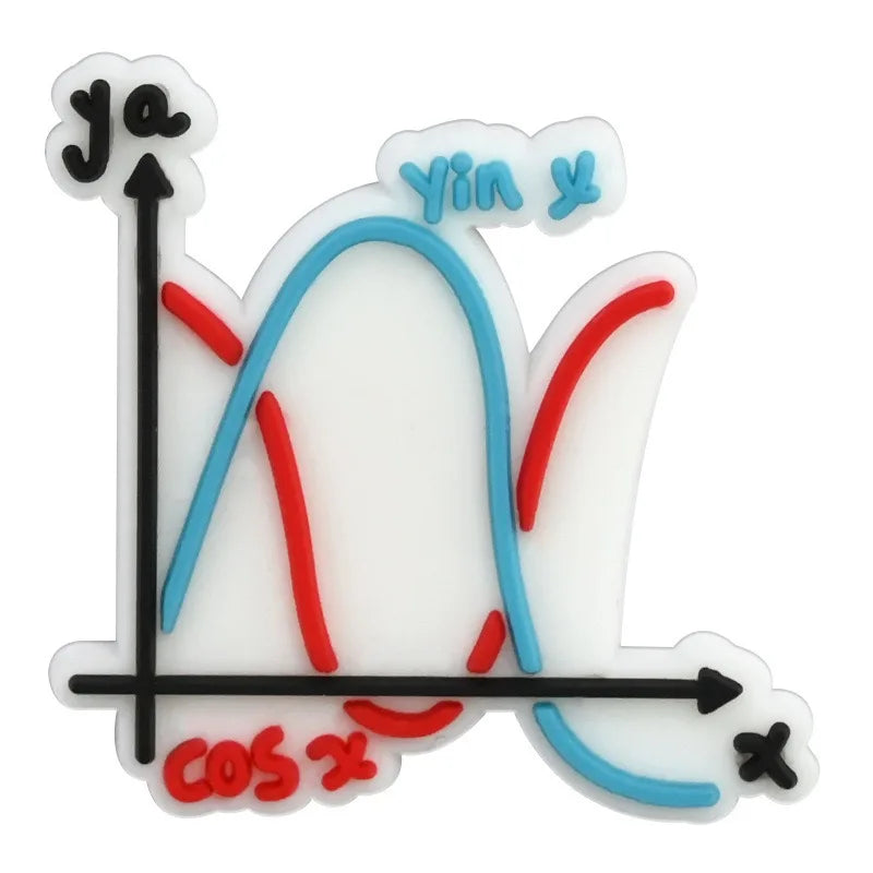 24-100Pcs Hello Math Function Kids Shoe Charms Ruler Learn Good Garden Slipper Buckle Accessories For Birthday Gift
