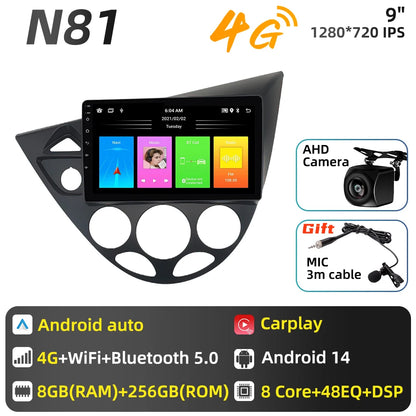 Car Multimedia for Ford Fiesta 1995 - 2001 Focus MK1 1998 - 2004 Car Radio GPS Navigation Android Stereo Carplay Auto 2 Din 4G