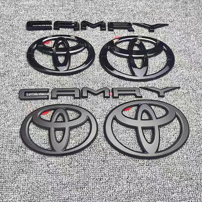 Suitable for 2024 2025 9th Generation Toyota Camry Hood Badge Trunk Badge OVERLAY Modification Gloss Black Matte Black