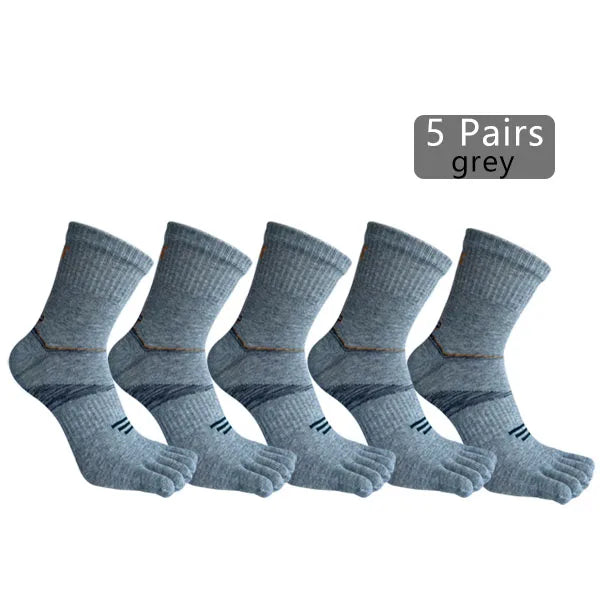 1/5 Pairs Athletic Sport Socks Toe Fitness Compression Sweat-Absorbing Bicycle Outdoor Hiking Five Finger Short Socks 4 Seasons