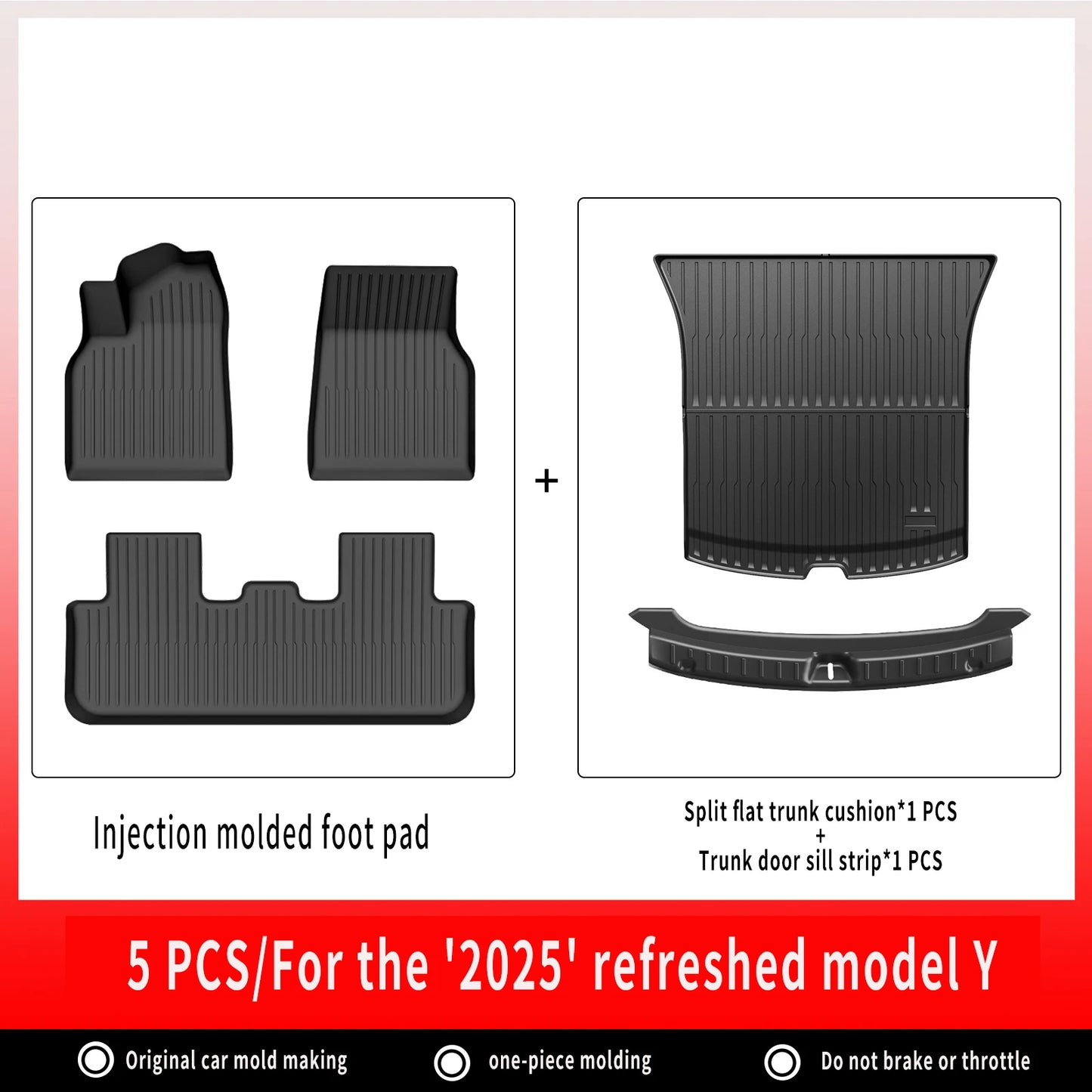 TPE Car Floor Mats For New Tesla Model Y 2025 Juniper Luggage Mat Set Waterproof Anti-slip Trunk Mats Floor Liner Backrest Mats