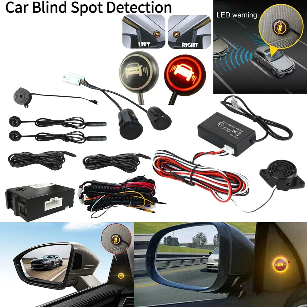 BSD Car Blind Spot Detection/Parking Sensor Waterproof Warning Light Monitor System Assist Lane Changing Automotive Accessories