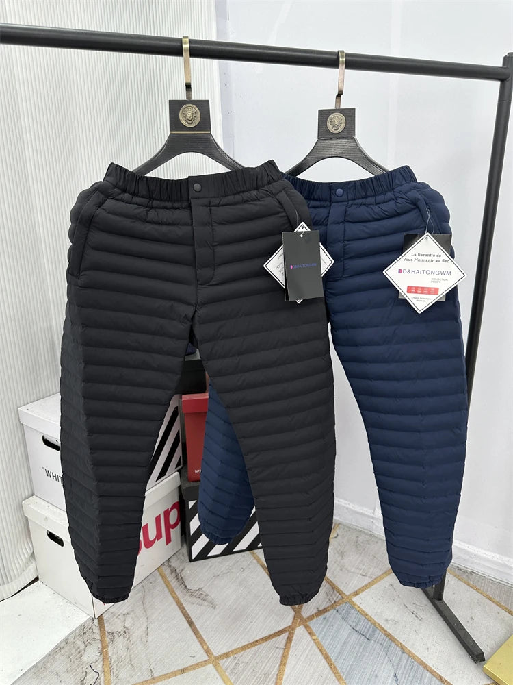 Lightweight Insulated Outdoor Sports Men's Cotton Pants Windproof Water-Resistant Casual Trousers for Winter Cold Protection