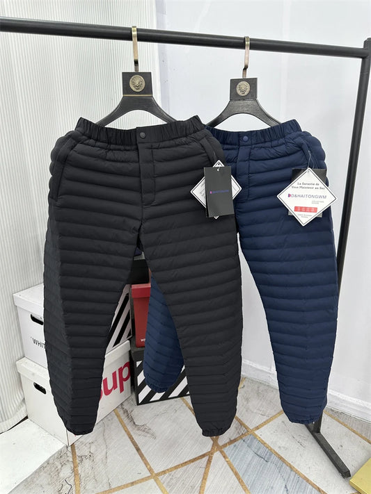Lightweight Insulated Outdoor Sports Men's Cotton Pants Windproof Water-Resistant Casual Trousers for Winter Cold Protection