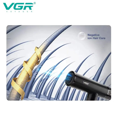 VGR Hair Dryer Professional Brushless Motor Barber Hair Dryer Machine 110000 RPM Air Blower Negative Ion Hair Salon Dryer V-427