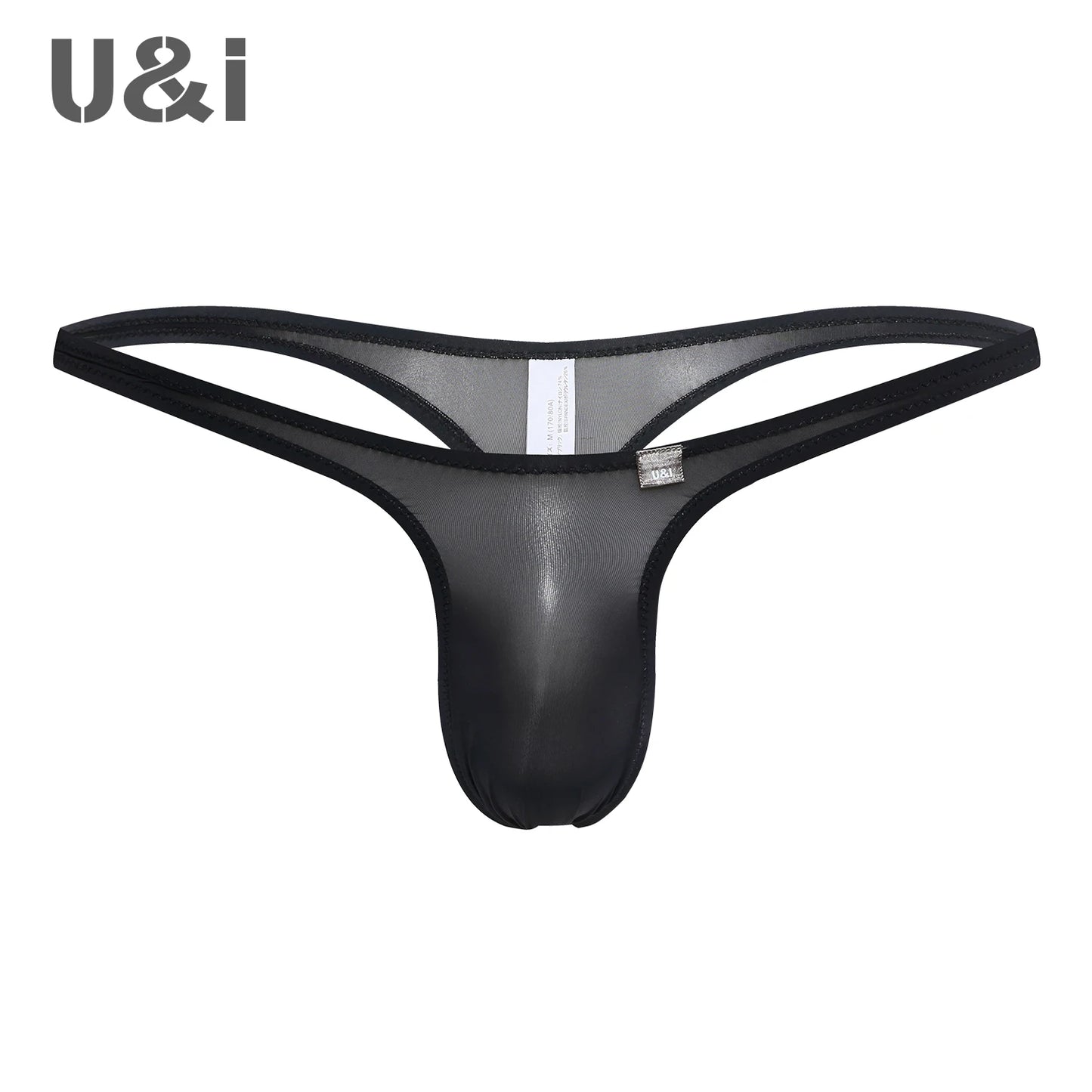 U＆I Men's Sexy Thong Underwear Ultra-Thin Micro-Transparent One-Piece Upward No Pouch Innerwear