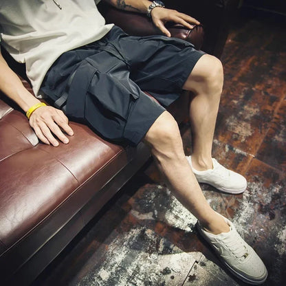 Men's Loose Fit Cargo Shorts Summer Casual Wear High Street Fashion 5-Inch Lightweight Trendy for Sports Outdoor Activities
