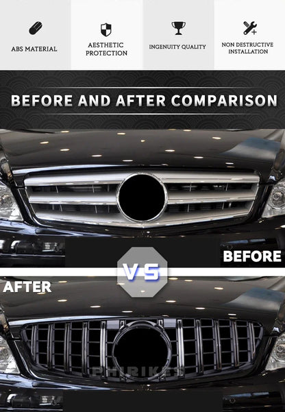 Front Bumper Grille For Mercedes Benz C W204 Sport Racing Grill AMG GT 2007 2008 2009 2010 2011 2012 2013 2014 Facelift