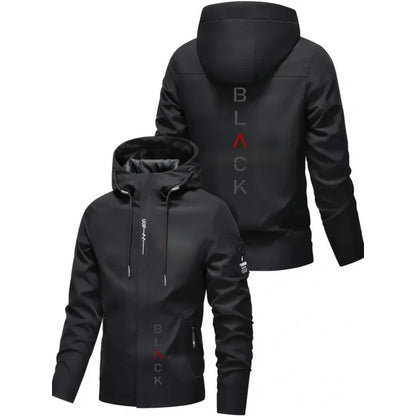 Men'S All-Season Heavy-Duty Motorcycle Jacket - Full-Zip Windproof Hooded Jacket，Commuting, Travel, Outdoor Activities