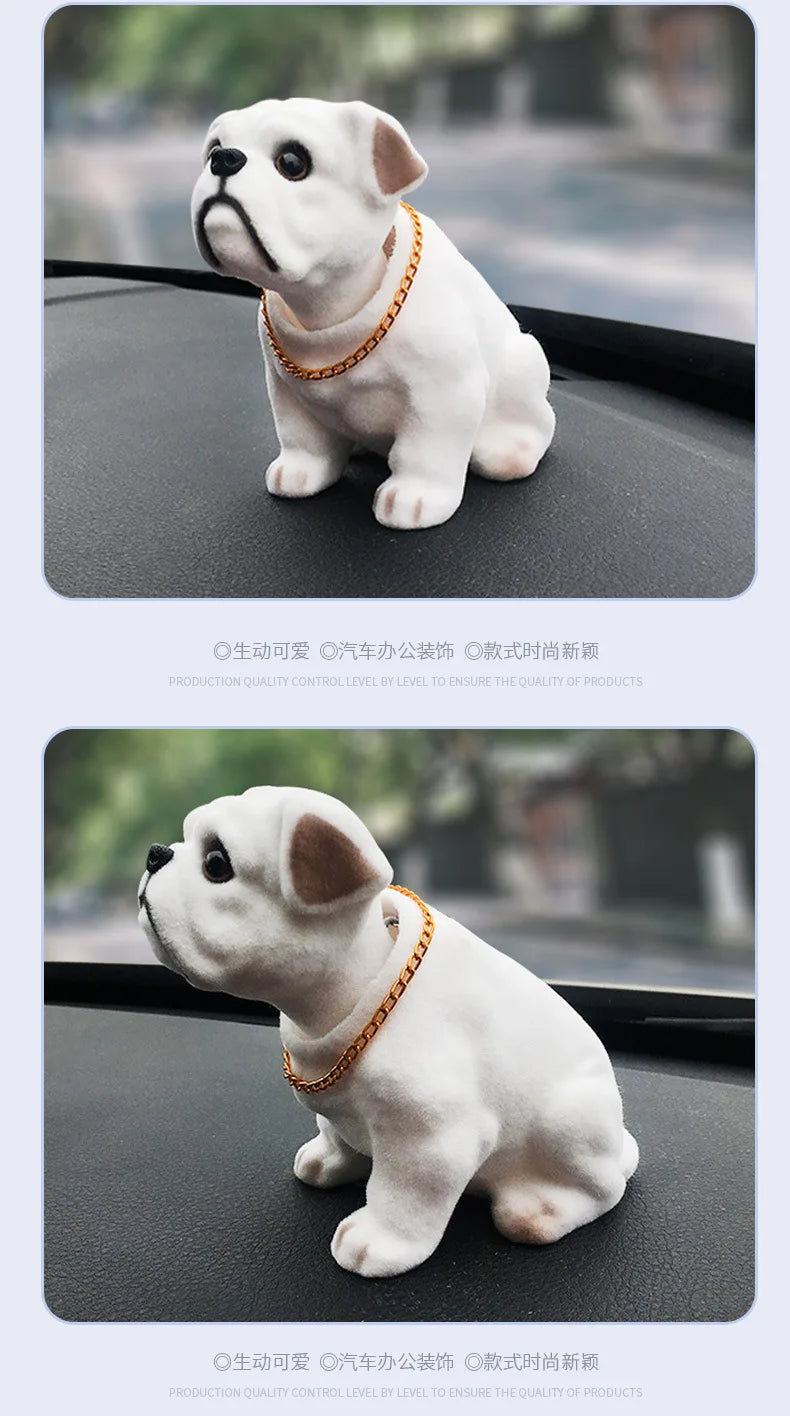 Nodding Dog Moving Head Husky Resin Imitation Dog Toy Dashboard Decoration Cute Auto Parts Car Accessories Funny Ornaments