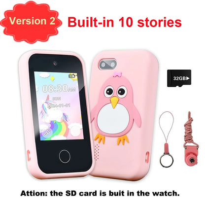 Children Phone Educational Toys 18 Games Musical Toy Baby Mobile Selfie Camera With 32G TF Card Toys for Kids Birthday Gifts
