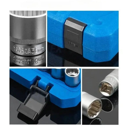 21 Pcs 1/2 Hexagon Torx Sockets Set Ratchet Wrench Tool 8-36mm Specification Socket Head Set Auto Repair Equipment