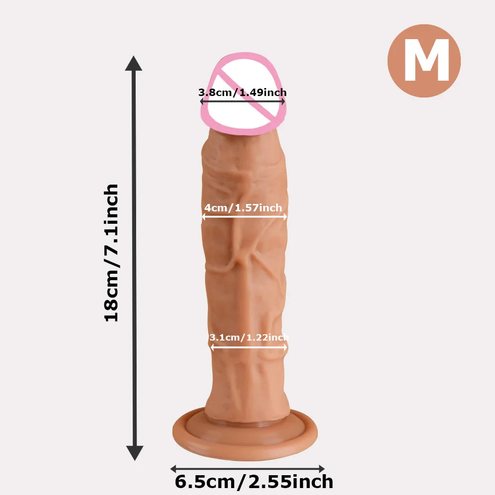 5 Sizes Realistic Dildo Sex Toys for Women Soft Huge Penis Suction Cup Thick Anal Dildo Adult Masturbator Cock Dick Butt Plug