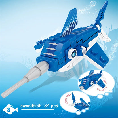 Shark Ocean Animal Building Block Toy - Enhance Hands-On Skills, Deepen Understanding of Marine Life, Perfect Fun Playtime Toy