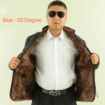 2024 Winter Genuine Wool Cotton Jacket Middle-aged Elderly Men Women Thicken Warm Outerwear Casual Long Sheepkin Jacket Dad Gift