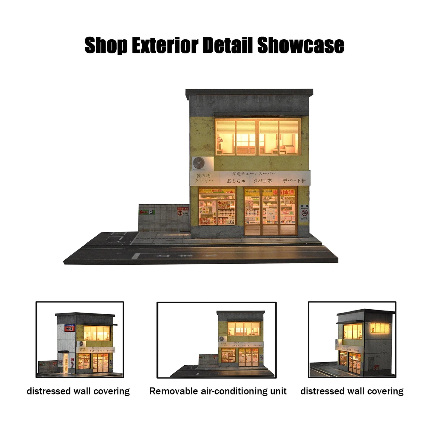 Diorama 1/64 Die-Cast Garage Model LED Lighting Street Parking Lot Scene Model Display City Factory Buildings Model Toy AU