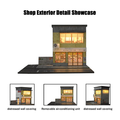 Diorama 1/64 Die-Cast Garage Model LED Lighting Street Parking Lot Scene Model Display City Factory Buildings Model Toy AU
