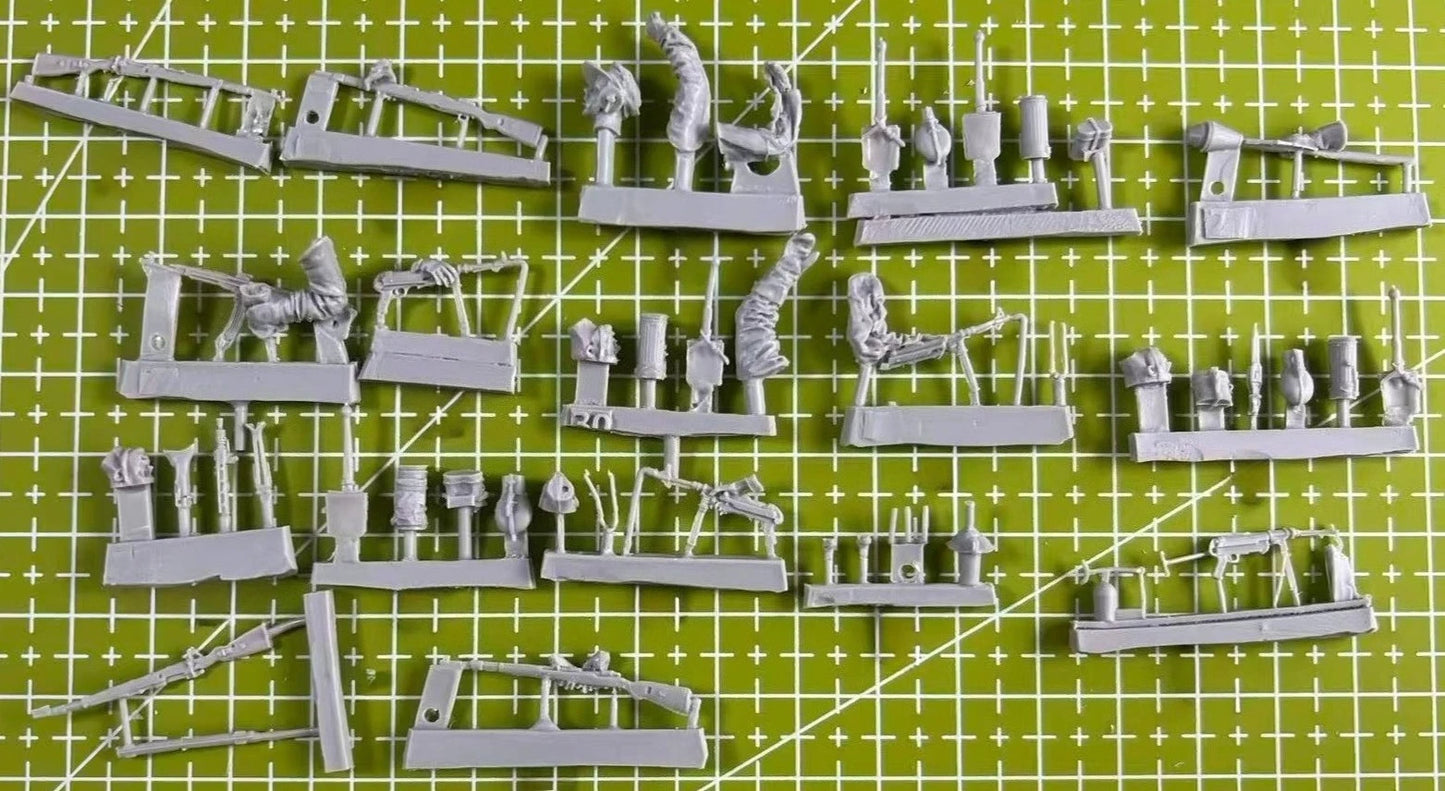 Large Expansion Pack, 1/35 Cast Resin Model Kit, Winter Team, Suitable for Scene Layout, Unpainted Model Kit, Requires Assembly