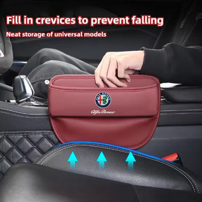 Car Storage bag Leather Seat Gap Storage Box For Alfa Romeo STELVIO Giulia 159 Giulietta 147 Mito 156 MTO Sportiva Accessories