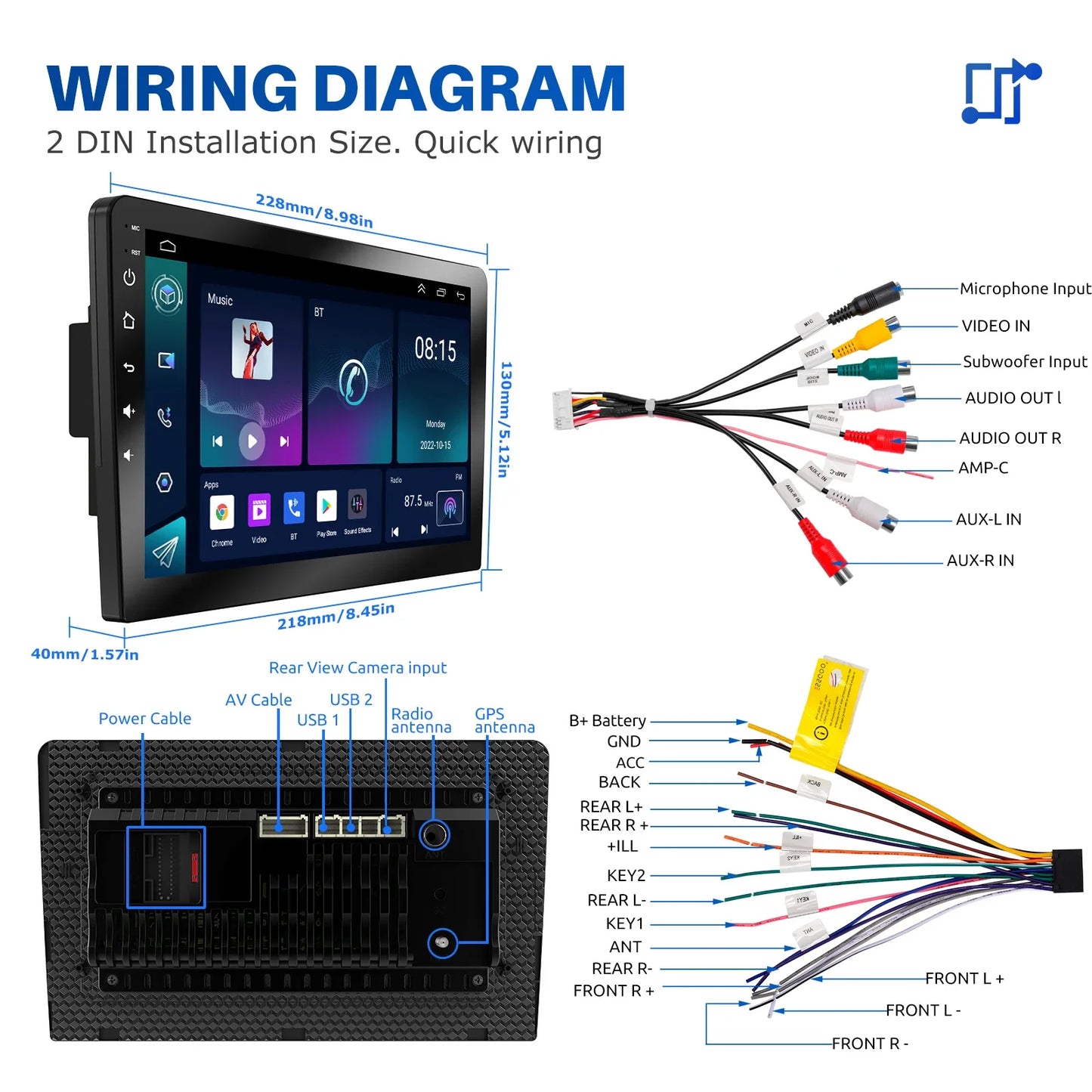ESSGOO 7 9 10" Car Radio Android Auto Carplay Car Stereo Multimedia Player Universal WIFI GPS Autoradio Car Intelligent Systems