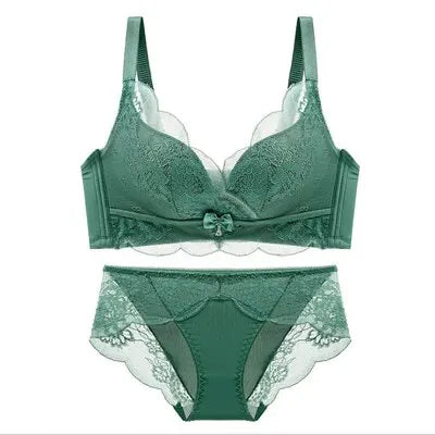 Soft Comfort Wireless Lace Bra Set Push Up Adjustable Shape Breathable Skin Friendly Ladies Underwear Lingerie Set To All Season