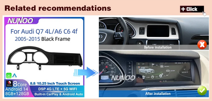 Android 14 8+128GB CarPlay For Audi Q7 4L 2005-2015 MMI 2G 3G GPS Car Multimedia Player Navigation Auto Radio Stereo DSP WIFI