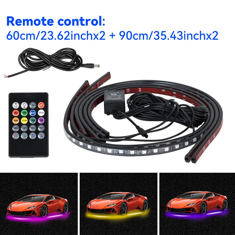 Waterproof Flexible LED Strip Light RGB Underbody Neon Light Auto Decorative Atmosphere Lamp