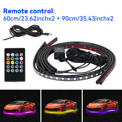 Waterproof Flexible LED Strip Light RGB Underbody Neon Light Auto Decorative Atmosphere Lamp
